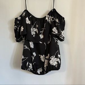 Off the shoulder floral shirt